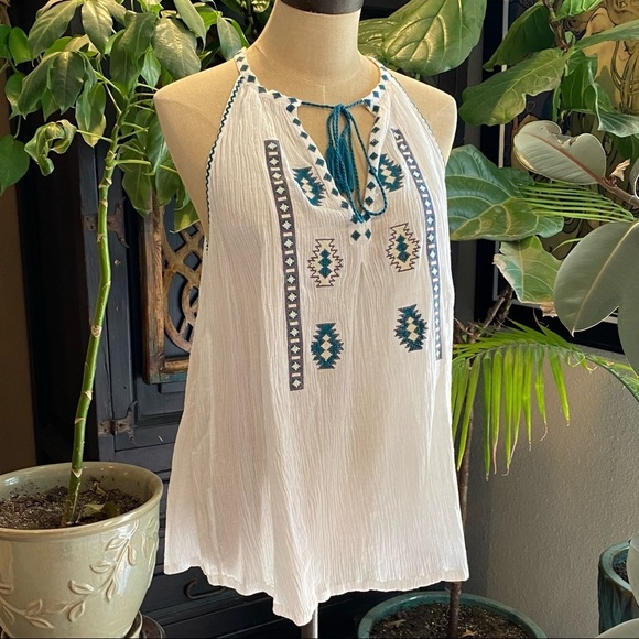 Revolve Raga muslin southwest crossstitch tank top - Picture 3 of 12